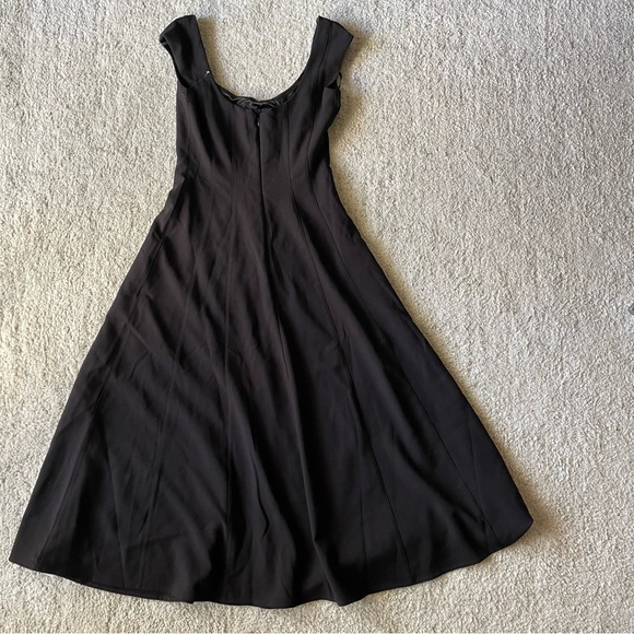 NEW STAUD Charlotte Cap Sleeve Midi Dress in Black Size 6 - Picture 9 of 12